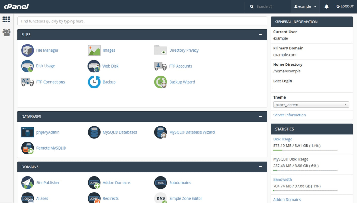 Host Hero Australia cPanel dashboard interface